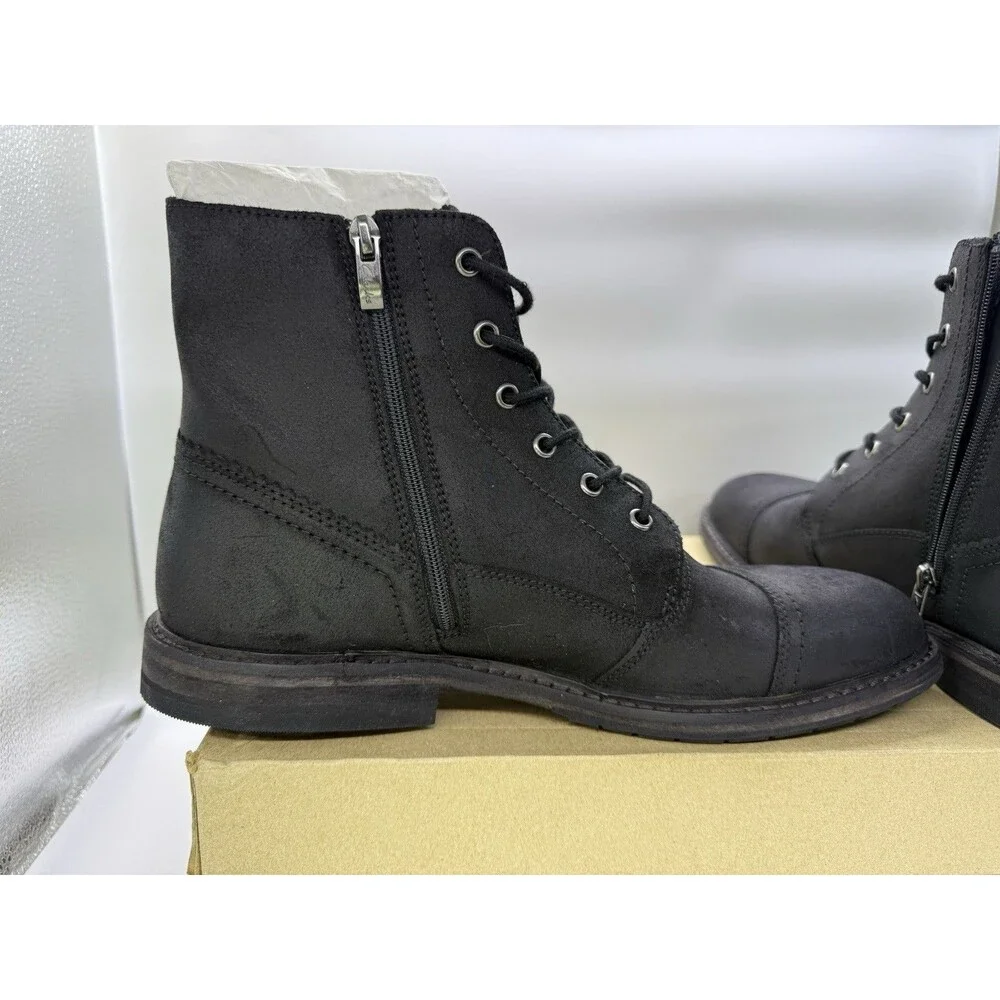 Clarks Clarkdale West Black Suede Lace Up Side Zipper Men’s Dress Boots 11.5 M